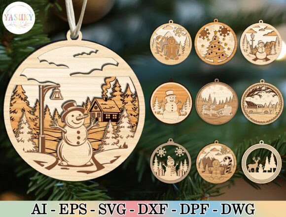 Download Layered Christmas Ornament SVG Bundle - Christmas Collection
