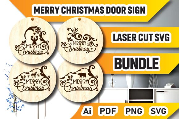 Download Merry Christmas Door Sign Bundle SVG - Christmas door sign bundle Collection