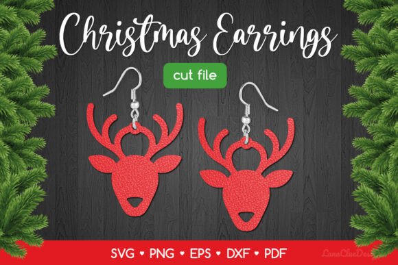 Download Christmas Reindeer Earring SVG Cut File - Christmas Collection
