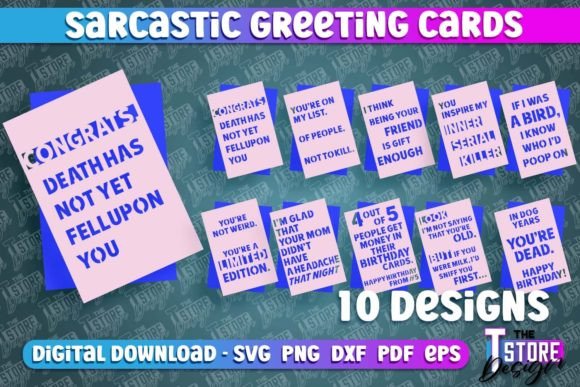 Download Sarcastic Greeting Card Design Bundle - Greeting card design Collection
