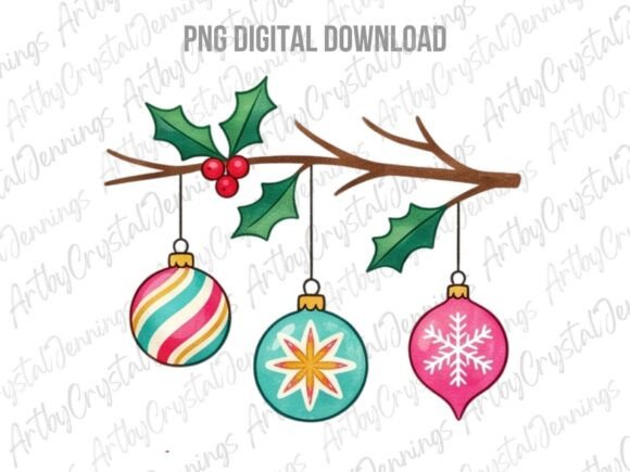 Download Retro Christmas Ornaments PNG - Christmas Collection