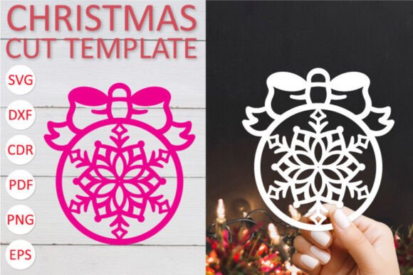Download DIY Christmas Ball with Snowflake SVG - Christmas Collection