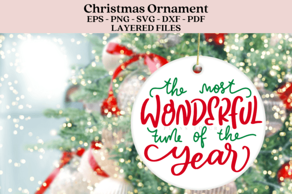 Download Wonderful Time Christmas Ornament SVG - Christmas Collection