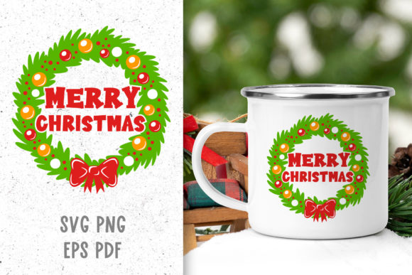 Download Merry Christmas Wreath Svg Cut File - Christmas Collection