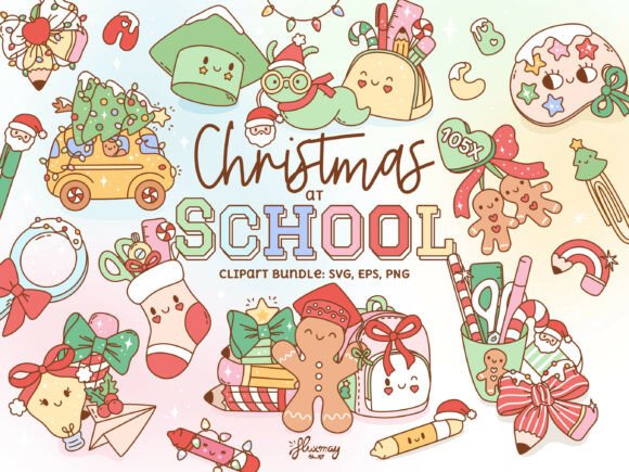 Download Christmas School Teachers Clipart Bundle - Christmas Collection