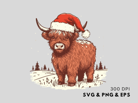 Download Funny Christmas Highland Cow SVG PNG EPS - Christmas Collection