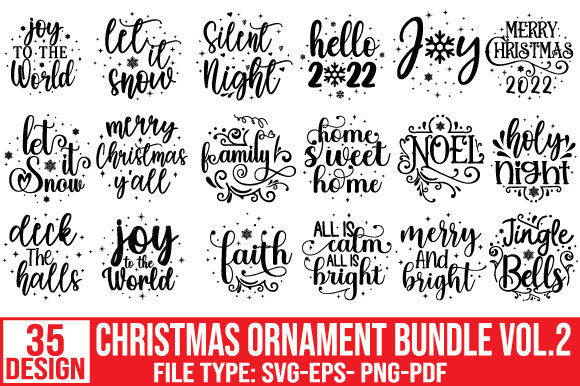 Download Christmas Ornament Svg Bundle Vol.2 - Christmas Collection