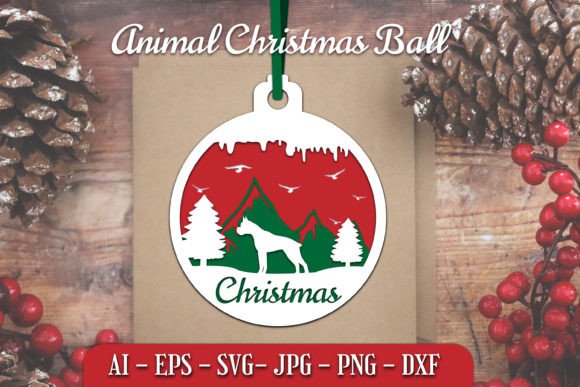 Download Animal Christmas Ball Papercut SVG - Christmas Collection