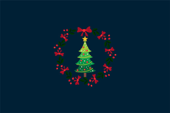 Download Christmas Badge Wreath Circle Decoration - Christmas Collection