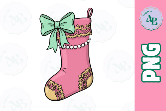 Download Girly Pink Christmas Stocking PNG - Christmas Collection