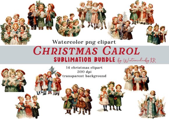 Download Watercolor Christmas Carol Bundle - Christmas Collection