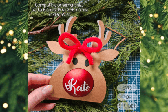 Download Reindeer Christmas Ball Box SVG - Christmas Collection