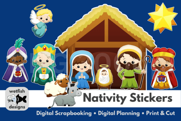 Download Nativity Stickers for Christmas Crafting - Christmas crafting Collection