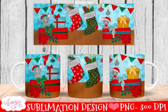 Download Christmas Stocking Mug Wrap PNG Design - Christmas Collection