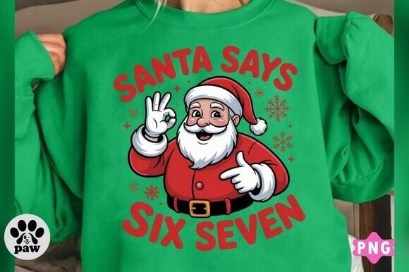 Download Funny Santa Six Seven Christmas Png - Christmas Collection