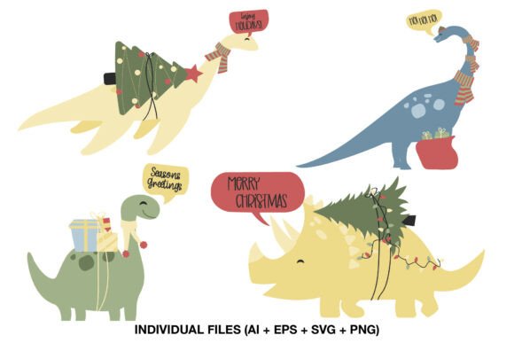 Download Christmas Dinosaur Card Clipart - Christmas Collection