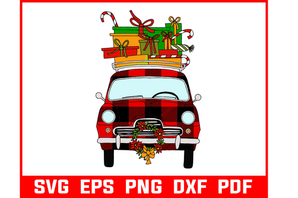 Download London Cab with Christmas Gift Svg - Christmas Collection