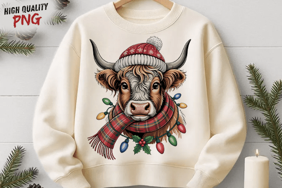 Download Yarn Faux Highland Cow Christmas SVG PNG - Christmas Collection