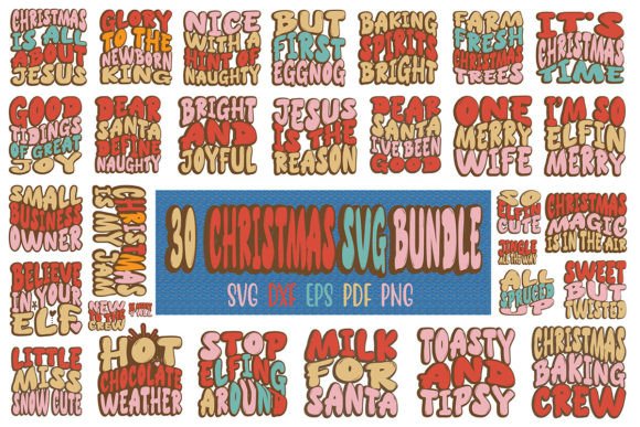 Download Retro Christmas T-Shirt Design Bundle - Christmas Collection