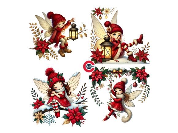 Download Cute Red Christmas Fairy Clipart - Christmas Collection