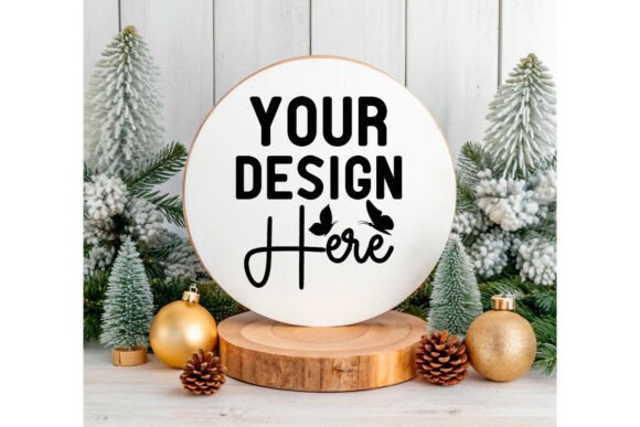 Download Christmas Round Sign Ornament Mockup 27 - Christmas Collection
