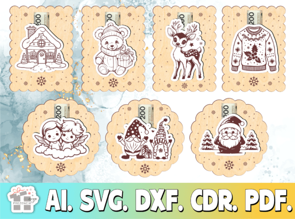Download Laser Cut Christmas Voucher for Money - Christmas Collection