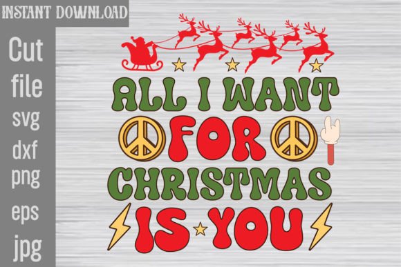 Download All I Want for Christmas is You Retro PNG - Christmas Collection