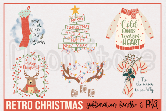Download Retro Christmas Sublimation Bundle - Christmas Collection