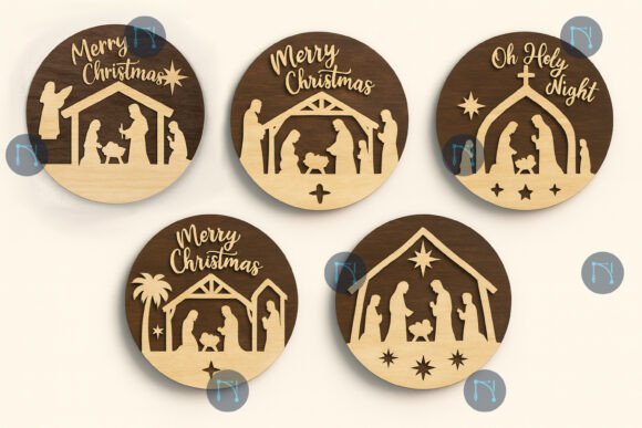 Download Christmas Holy Family Ornament Cut Files - Christmas Collection