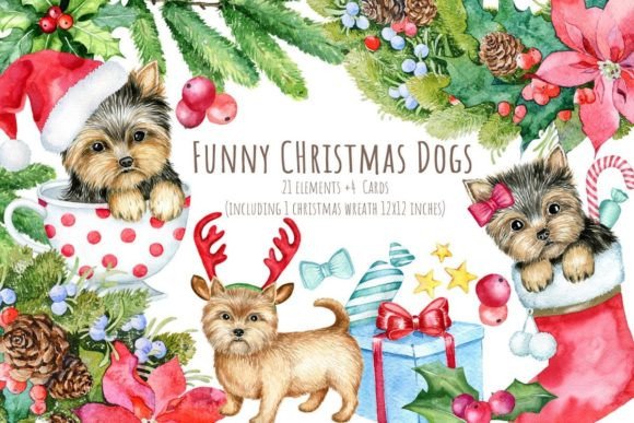 Download Cute Christmas Dogs - Christmas Collection