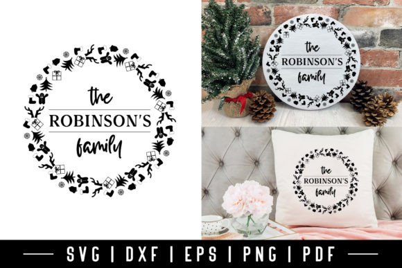 Download Christmas Family Wreath SVG Design - Christmas Collection