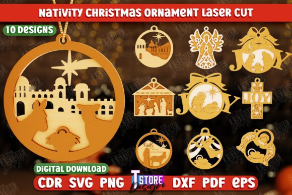 Download Nativity Christmas Ornaments Bundle |CNC - Christmas Collection