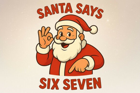 Download Funny Santa Says Six Seven Christmas PNG - Christmas Collection
