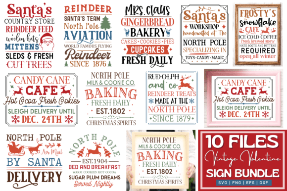 Download Vintage Christmas Sign SVG Bundle - Christmas Collection