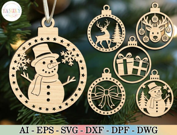 Download Christmas Wooden Ornament SVG Bundle - Christmas Collection