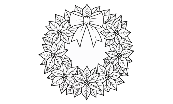 Download Poinsettia Christmas Wreath - Christmas Collection