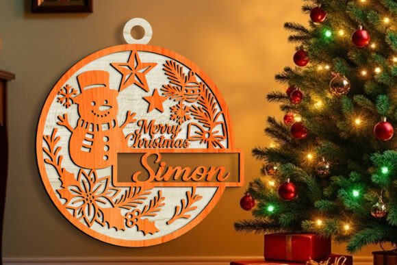 Download Laser Cut Christmas Ornament Name Sign - Christmas Collection