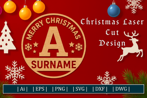 Download Christmas Round Monogram Sign - Christmas Collection
