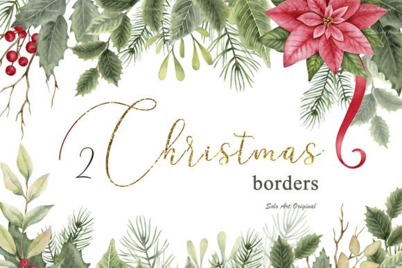 Download Christmas Border,Poinsettia,holly Berrie - Christmas Collection
