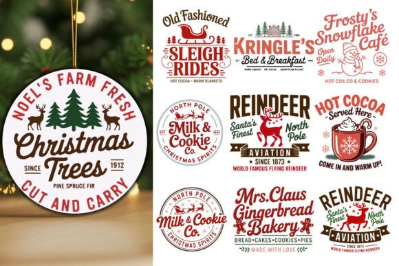 Download Vintage Christmas Badge Logo Bundle - Christmas Collection