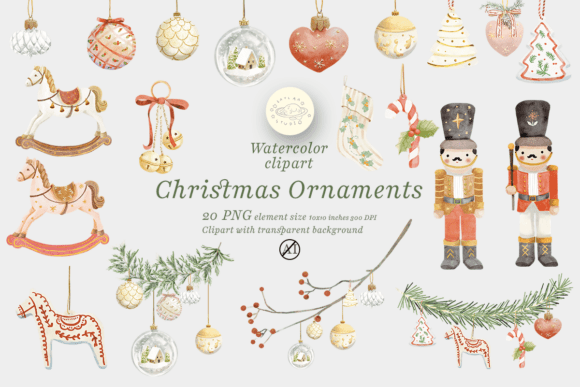 Download Watercolor Christmas Ornaments Clipart - Christmas Collection
