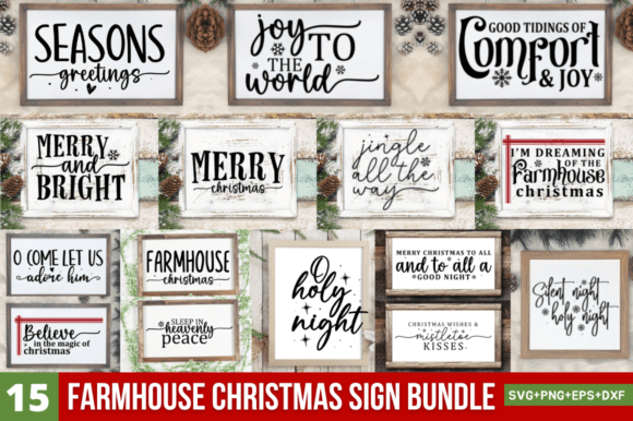 Download Farmhouse Christmas  Sign Bundle - Christmas Collection