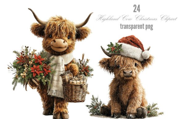 Download Highland Cow Christmas Clipart - Christmas Collection