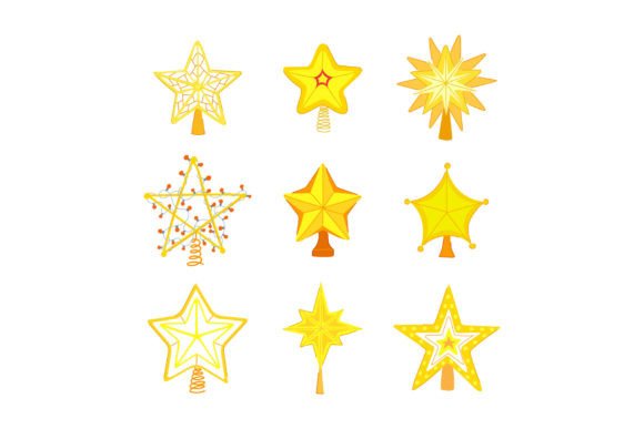Download Christmas Star Set Cartoon Vector Illust - Christmas Collection