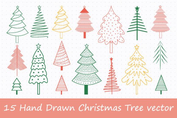 Download 15 Hand Drawn Christmas Tree Svg Bundle - Christmas Collection
