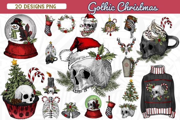 Download Gothic Christmas Sublimation Bundle - Christmas Collection