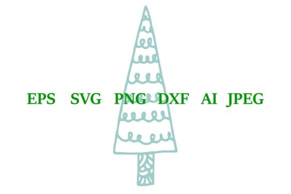 Download Boho Christmas Tree Doodle Clipart - Christmas Collection