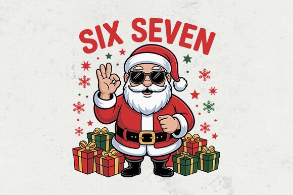 Download Christmas Six Seven Funny Santa PNG - Christmas Collection