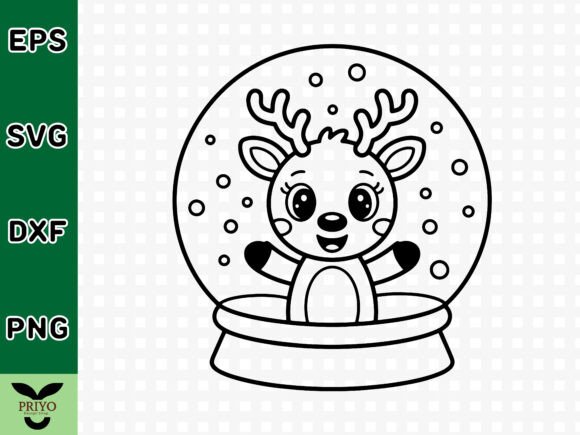 Download Christmas Snow Globe with Cute Reindeer - Christmas Collection