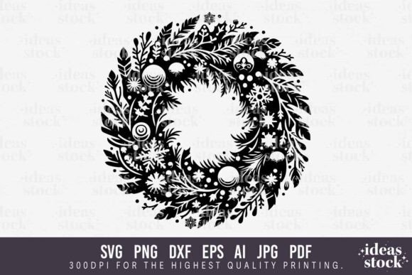 Download Christmas Wreath Svg. Flower Wreath Svg. - Christmas Collection